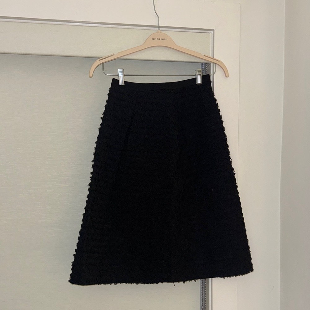 BCBGMaxAzria Black Textured A-Line Skirt - Picture 2 of 2